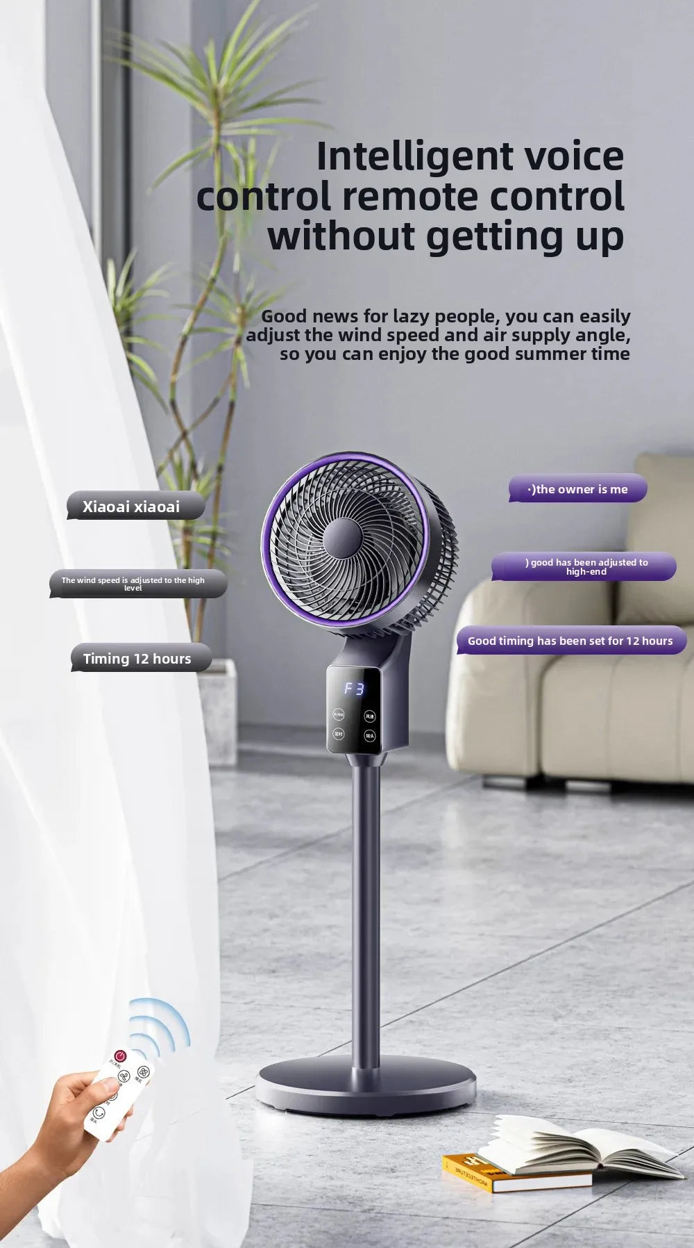 Air Circulator Fan with Aroma Diffuser,Long-Distance Oscillating Floor Fan for Home/Dorm,Energy-Saving 3-Speed Quiet Desk Fan