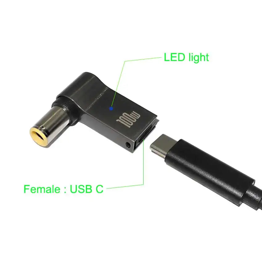 YuXi PD 100W USB Type C to Dc Power Jack Connector USB C to Universal Laptop Power Adapter Plug Converter for Asus Dell Lenovo