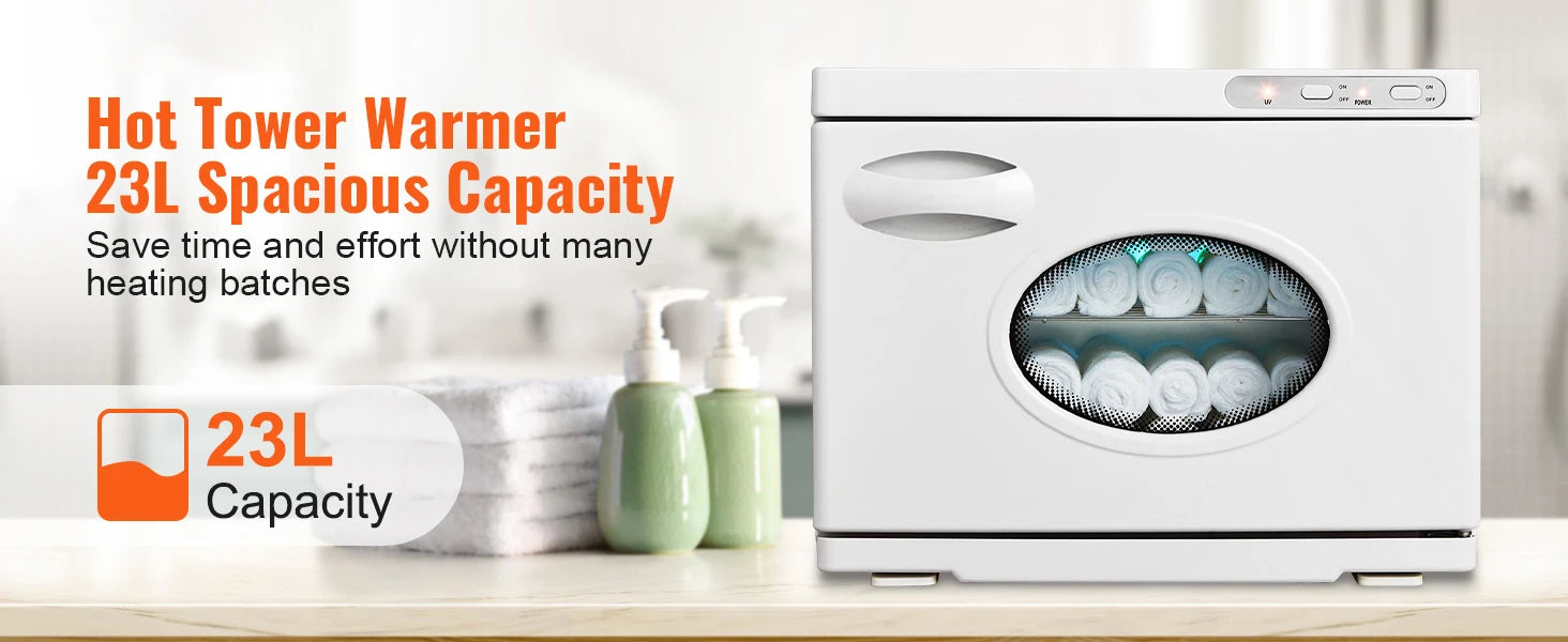 SucceBuy Hot Towel Warmer 8/23L Large Capacity with See Through Window 2-in-1 Quick All-round Heating for Facials SPA Massage Salon