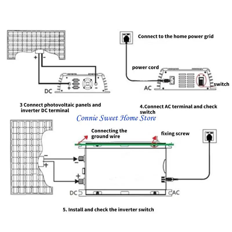 LXAF High Efficiency 600W Grids Tie Solar Inverters MPPT Sine Waves Miniature Inverters Solar Photovoltaic On Grids Inverters