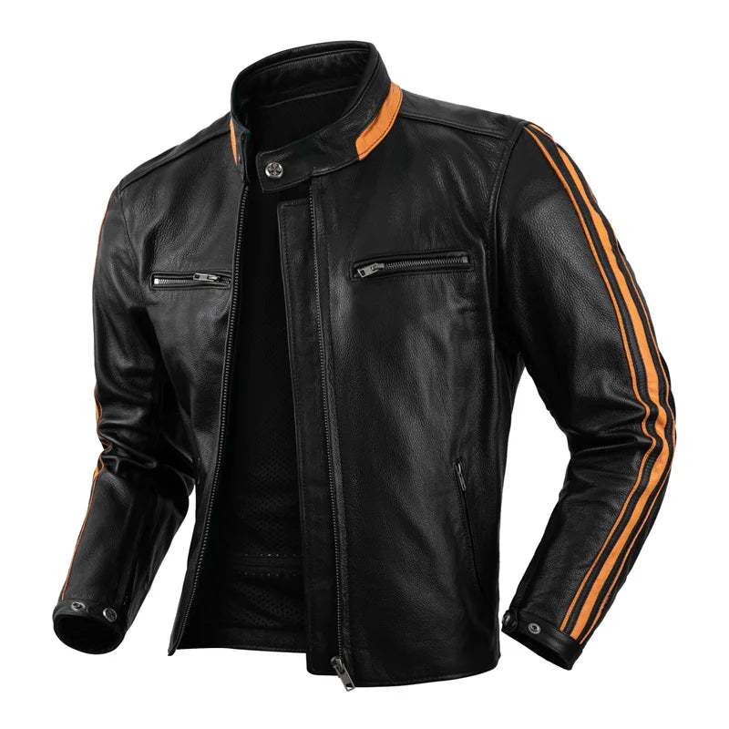 Motorcycle Leather Jacket Off-road Motorcycle Racing Anti Fall And Windproof Riding Jacket Men's Casual Leather Jacket