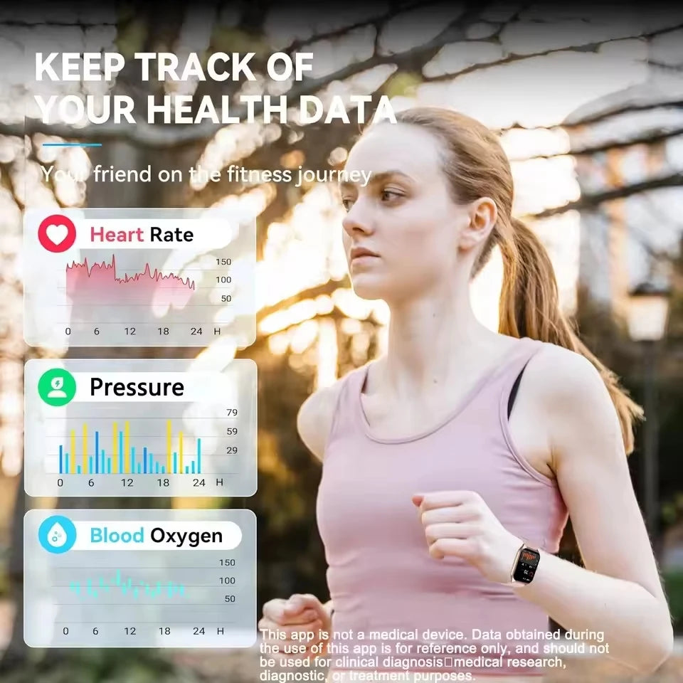 2026 New Smart Watch 2.01" HD Display Bluetooth Call Blood Oxygen Heart Rate Monitor Fitness Gift for Men Women