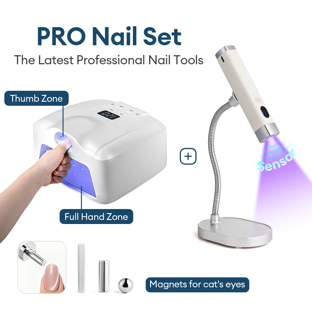 Dual Use Nail Lamp Cordless Manicure Dryer Smart Auto Sensor With Single Thumb Nail With Powerful Magnets Nail Dryer Lamp