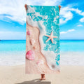 1pc Ocean element beach towel, suitable for outdoor sports, swimming, and fitness center multifunctional beach towel