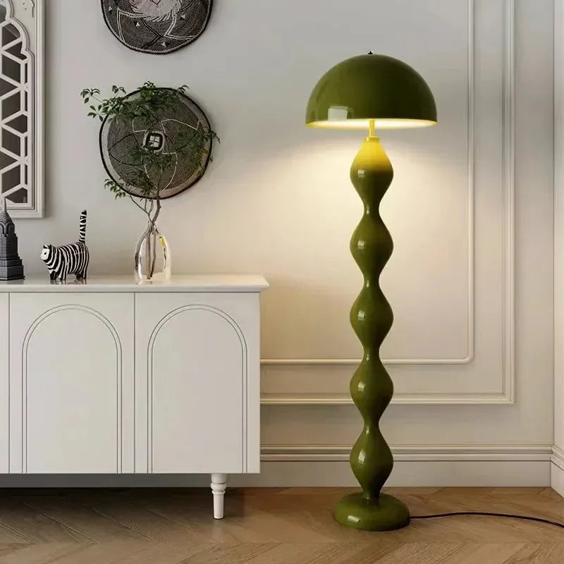 Black Iron Floor Lamp Mushroom Lamp Stand for Bedroom Bedside Sofa Corner Home Decoration Living Room Smooth Color Floor Light