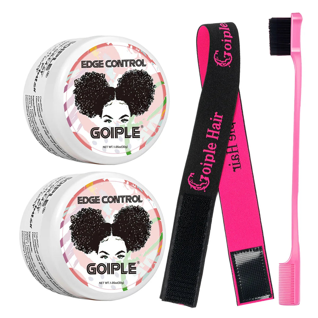 30g Edge Control Gel Women and Kid Hair Finishing Styling Wax Cream Hairline Finishing Artifact with Edge Brush & Hair Band Kit