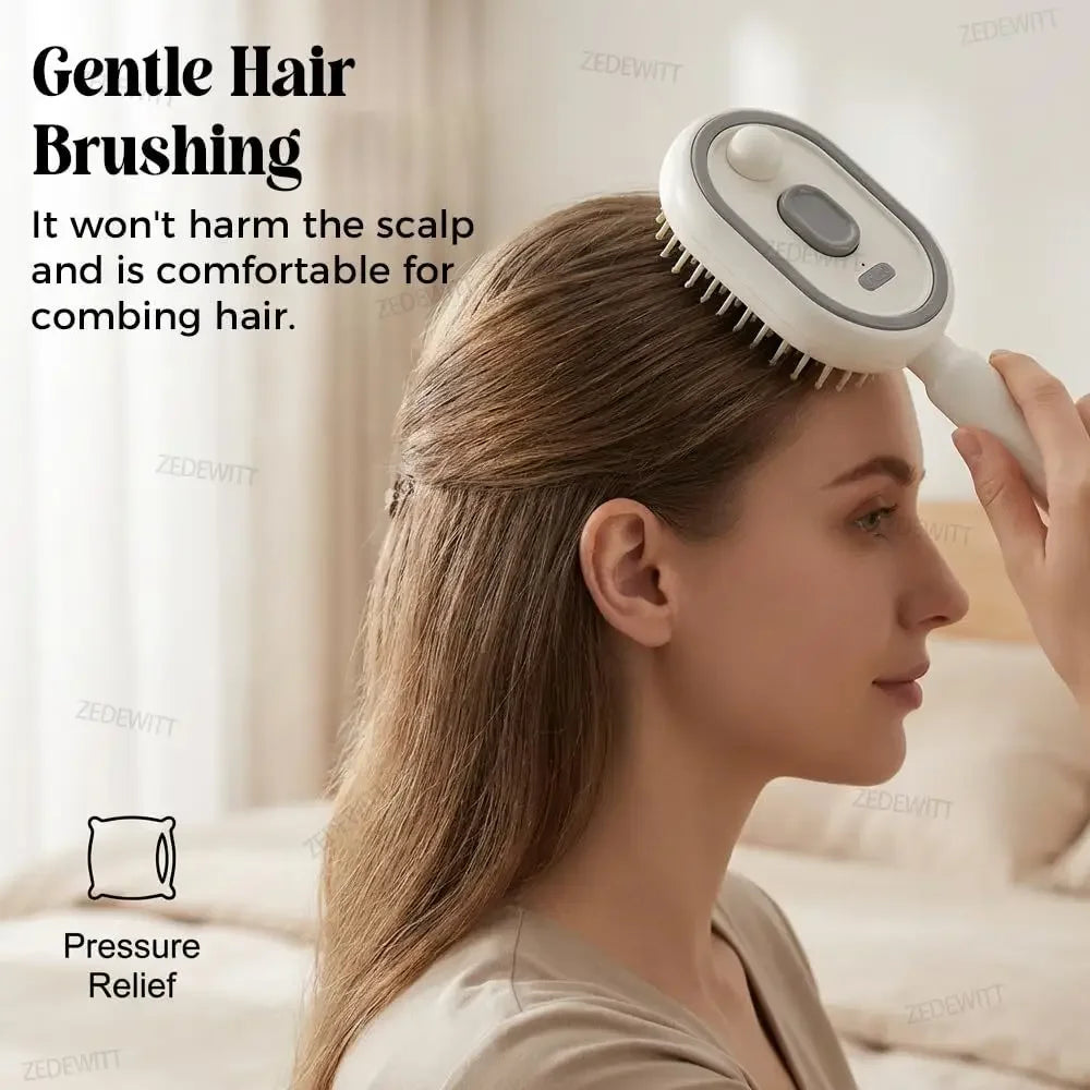 Rechargeable Steam Brush Durable Electric Spray Air Cushion Comb Electric Steam Hair Brush For Hair Reduce Frizz Nourishes Hair