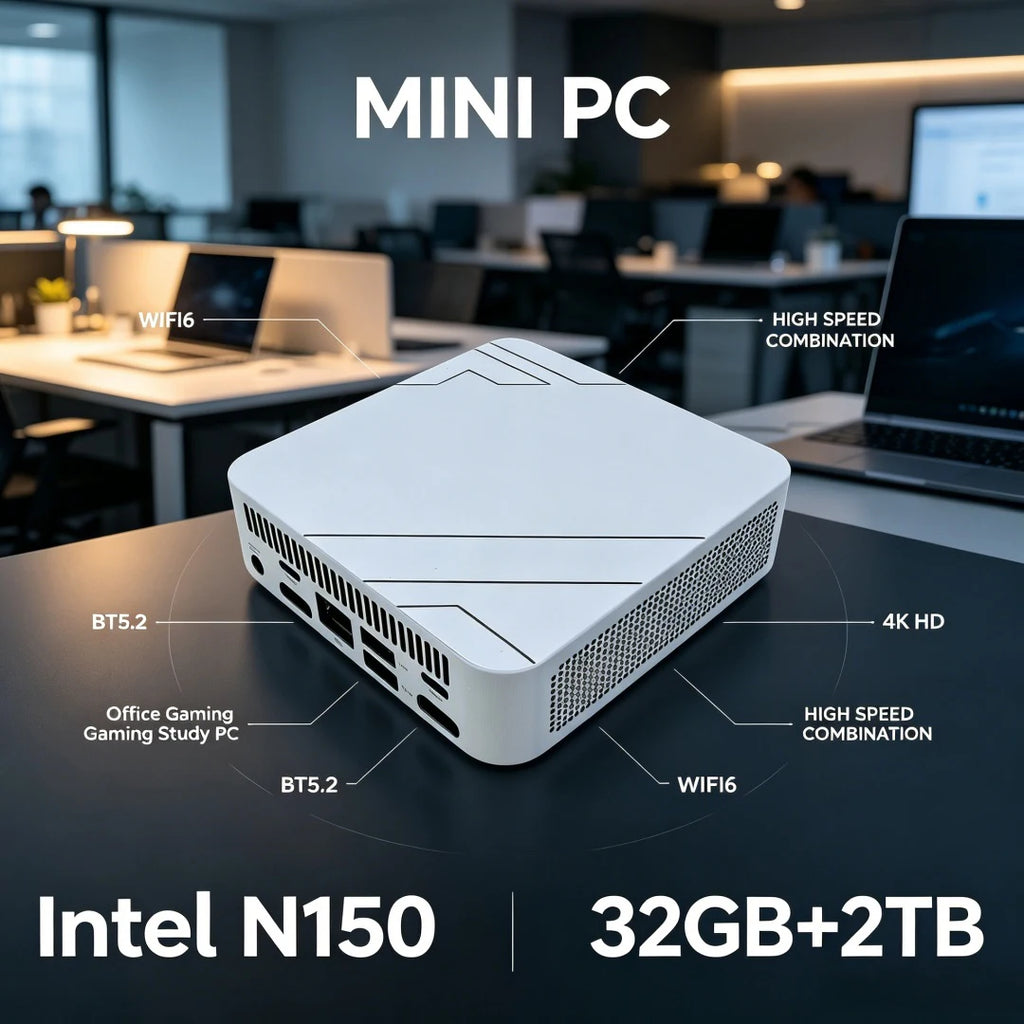 Mini PC Intel Core N150 16GB RAM 2TB SSD Mini Desktop Computer WIFI6 BT5.2 4K HD Office Gaming Study Mini PC