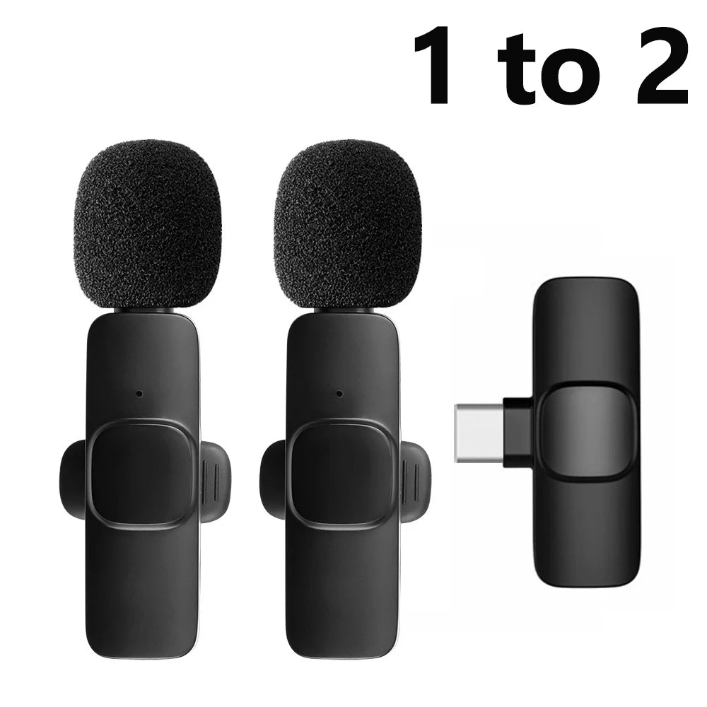KEBIDU Wireless Lavalier Microphone Portable Audio Video Recording Noise Cancelling Professional Microphone for Live Broadcast