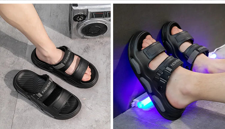 New lightweight and soft cloud like men's sandals and slippers for summer outings, durable and thick soled, anti slip