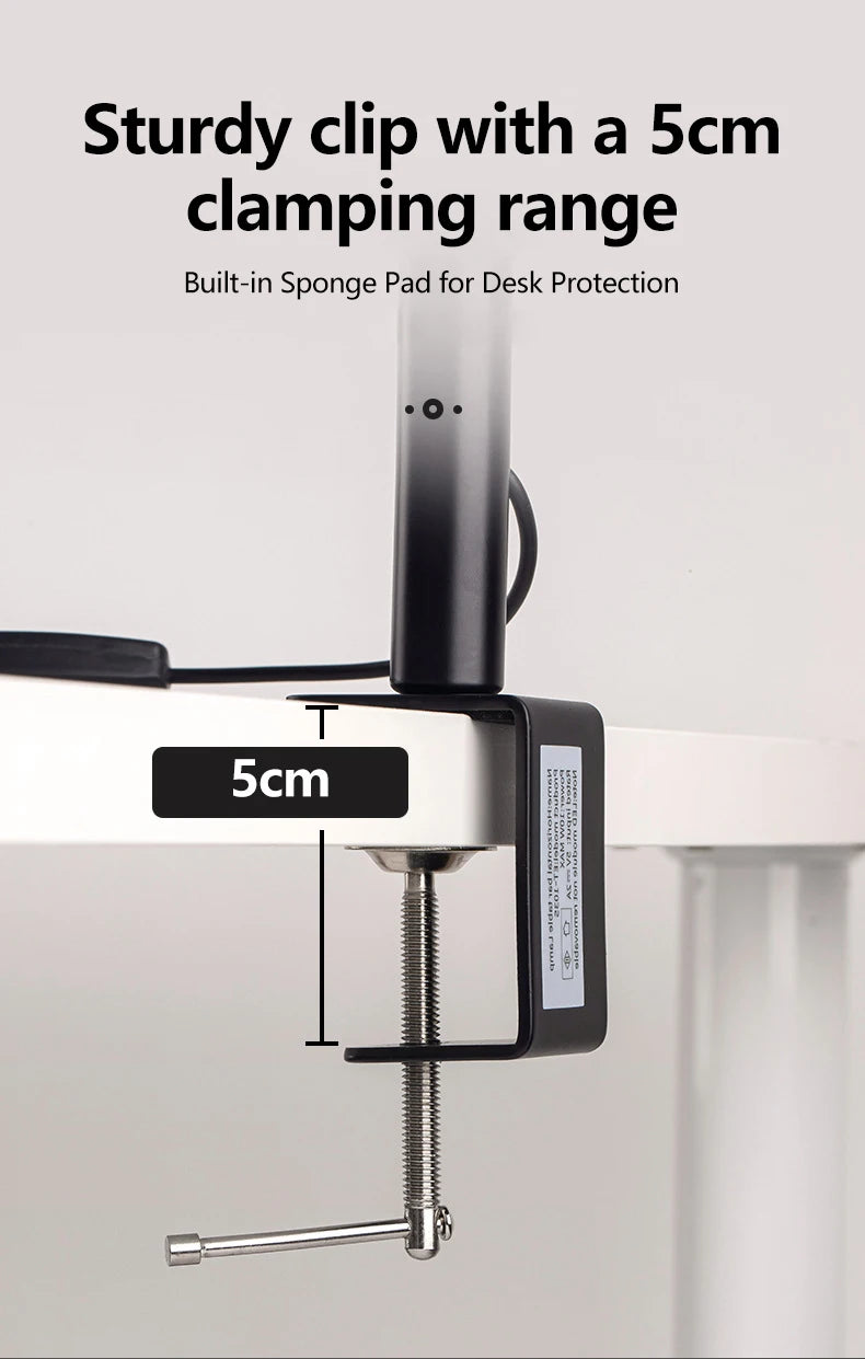 LED Full-Spectrum Eye-caring Desk Lamp with Flexible Gooseneck Stepless Dimming Flicker-Free Touch Control Desk Lamp for Home