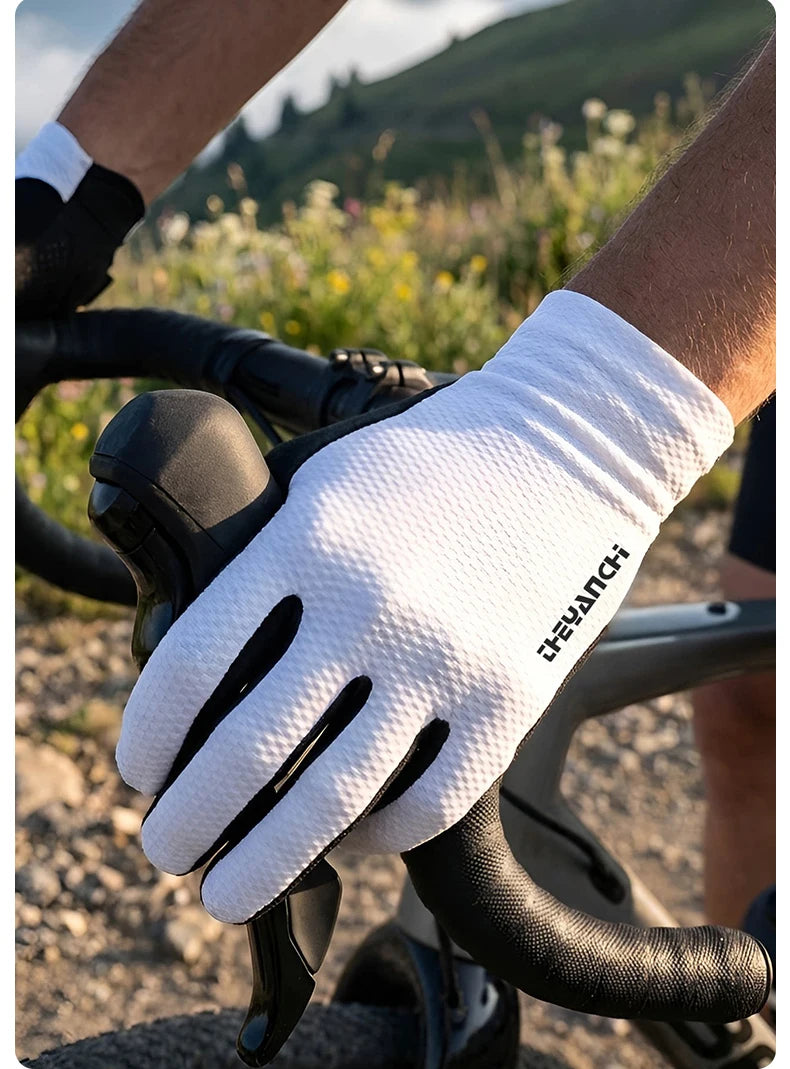 LOOGDEEL Cycling Gloves SBR High Elasticity Shock Absorption Cycling Gloves Lightweight Breathable Non-slip Full-Finger Gloves