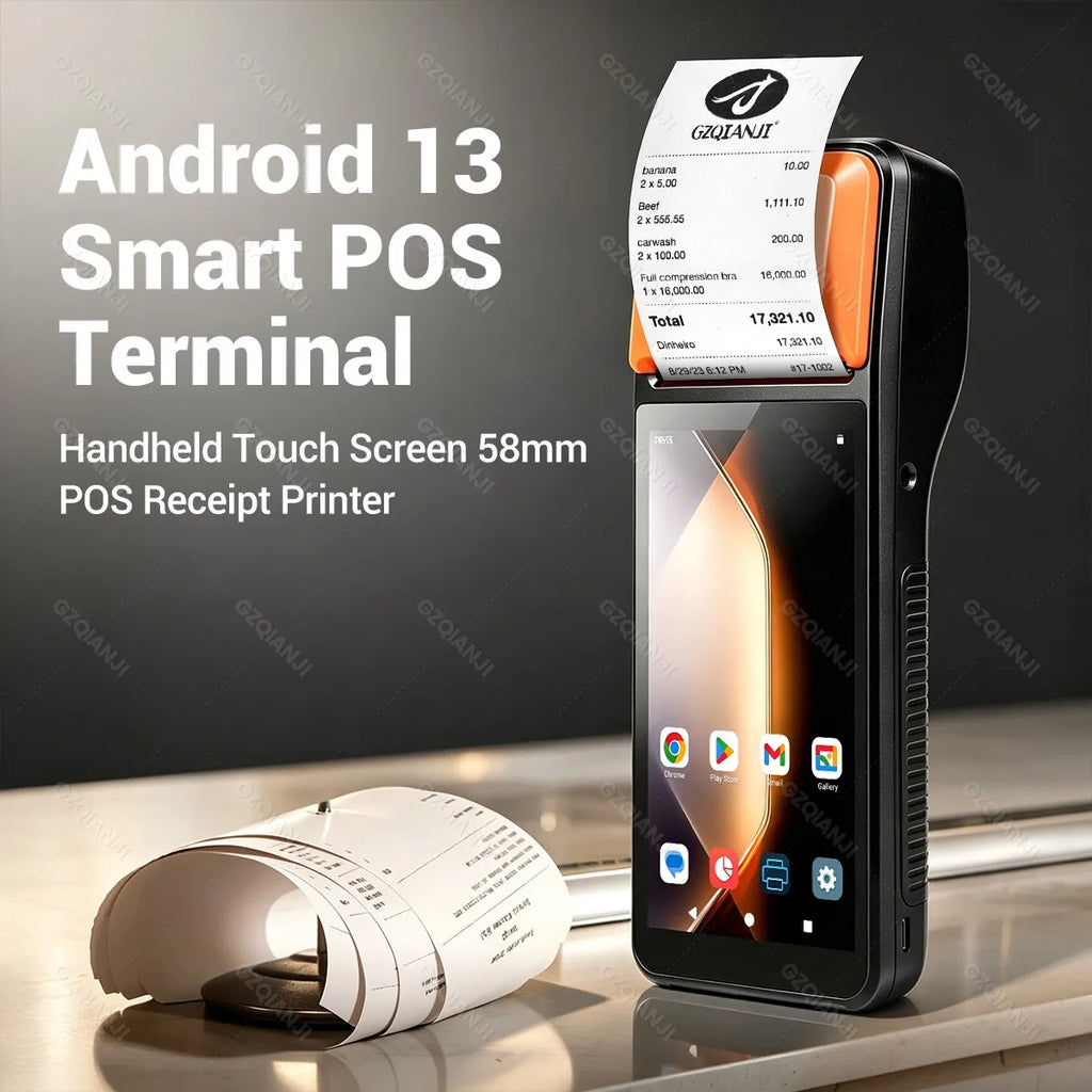 4G Android 13 Terminal Wireless Handheld POS Printers Built-in 58mm Thermal Receipt Printer Impressora Termica Bluetooth WiFi
