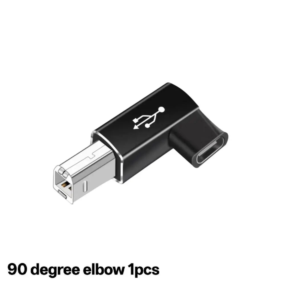 USB C female to Midi 90 degree adapter, USB C to male USB B printer adapter, compatible with printers, MIDI, electronic pianos,i