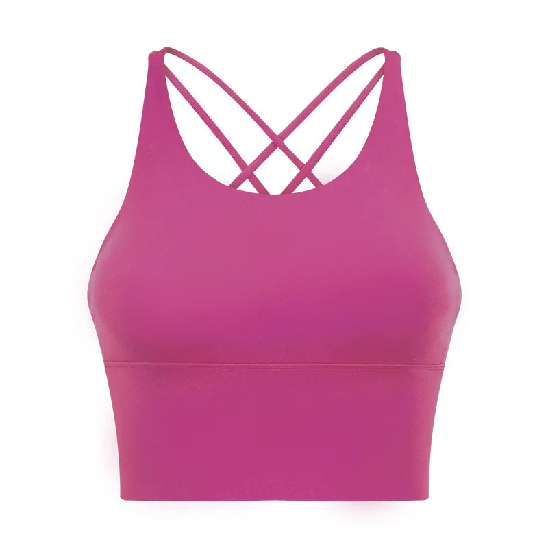 New Style Sports Bra: Shock-Absorbing, Sexy Open-Back, Thin-Strap Tank Top for Women's Yoga
