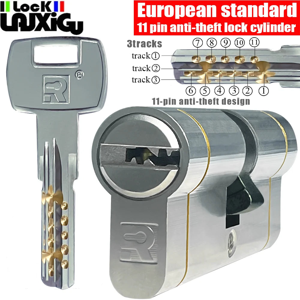 Customization: Open all household door locks with the same key. European standard high-quality 11 pin anti-theft lock cylinder