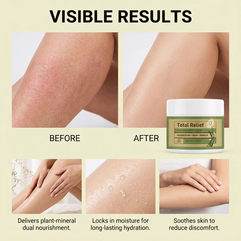 50G Nerve Cream Magnesium MSM&Arnica Formula for Muscle Tension Fatigue Deep Hydrating Body Cream for All Skin Type Non-Greasy