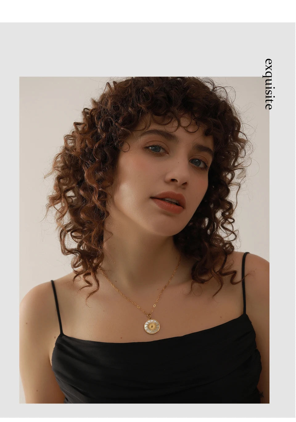 Yhpup Big Round Geometric Short Chain Statement Necklace Stainless Steel Golden Shell Fashion Vintage Pendant Collier PVD-Plated