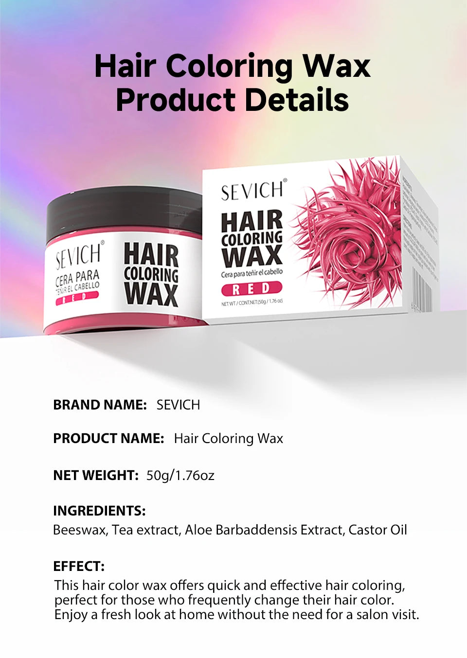 Christmas Hair Colour Wax Easy To Wash DIY Dye Hair Mud Immediate Dying for Eyebrow Beards Coloring Temporary Hair Colour Cream