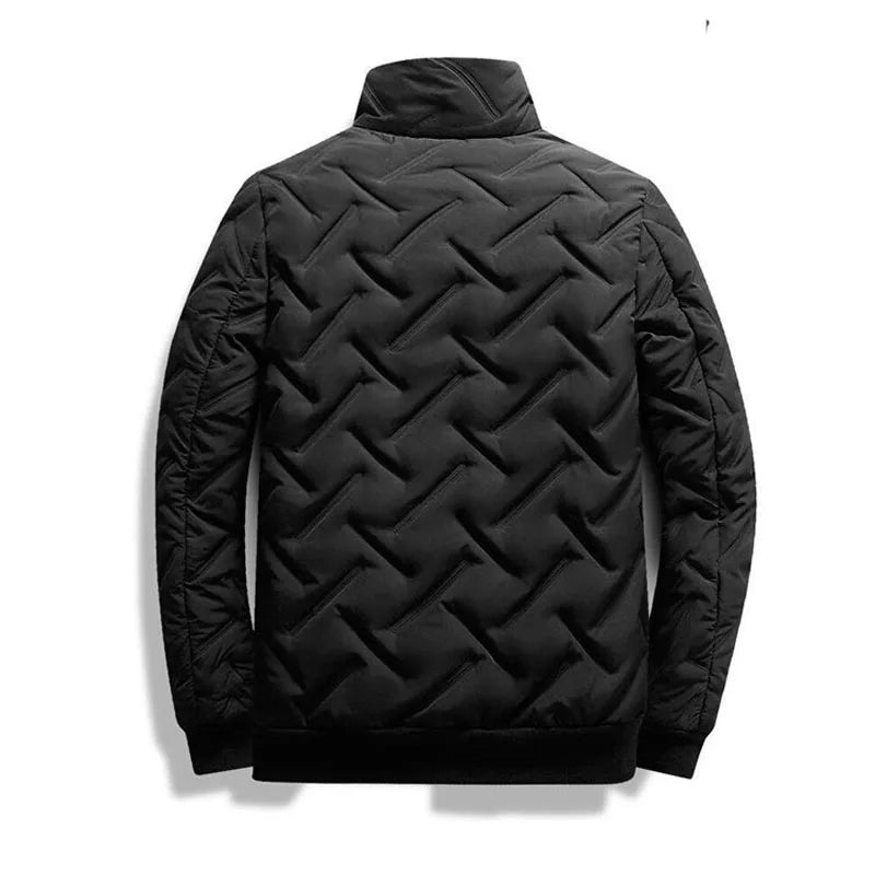 Men Parkas Solid Color Stand Collar Quilting Lightweight Mens Jacket Autumn Winter Casual Outerwear Business Coat Men MY1013