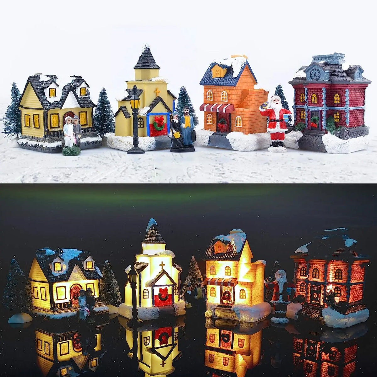 4-Piece AC 12V Christmas Village Bulbs 10W Ship Van Truck Sprinter Light 25mm 1" Diameter MR8 Light Bulb Warm White 2700K