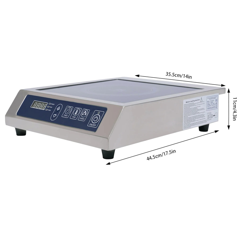 3500W Induction Cooker Digital Tube Display Induction Heat Cooktop for Flat Iron-bottomed Pans of 4.72-11.81 Inches