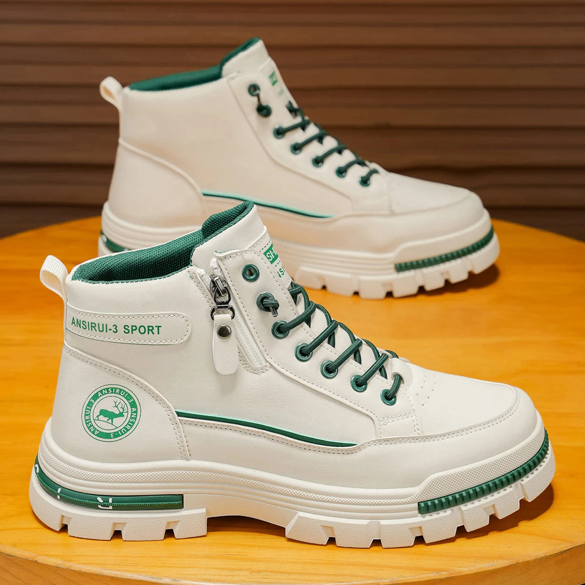 Men's high top denim boots, casual sports shoes, trendy and fashionable men's boots - Beauty