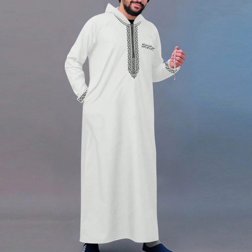 Kaftan Elegant Men's Suit Long Sleeve Ethnic Style Casual EmbroideryTop And Pants 2PCS Sets African Fashion Traditional Outfits