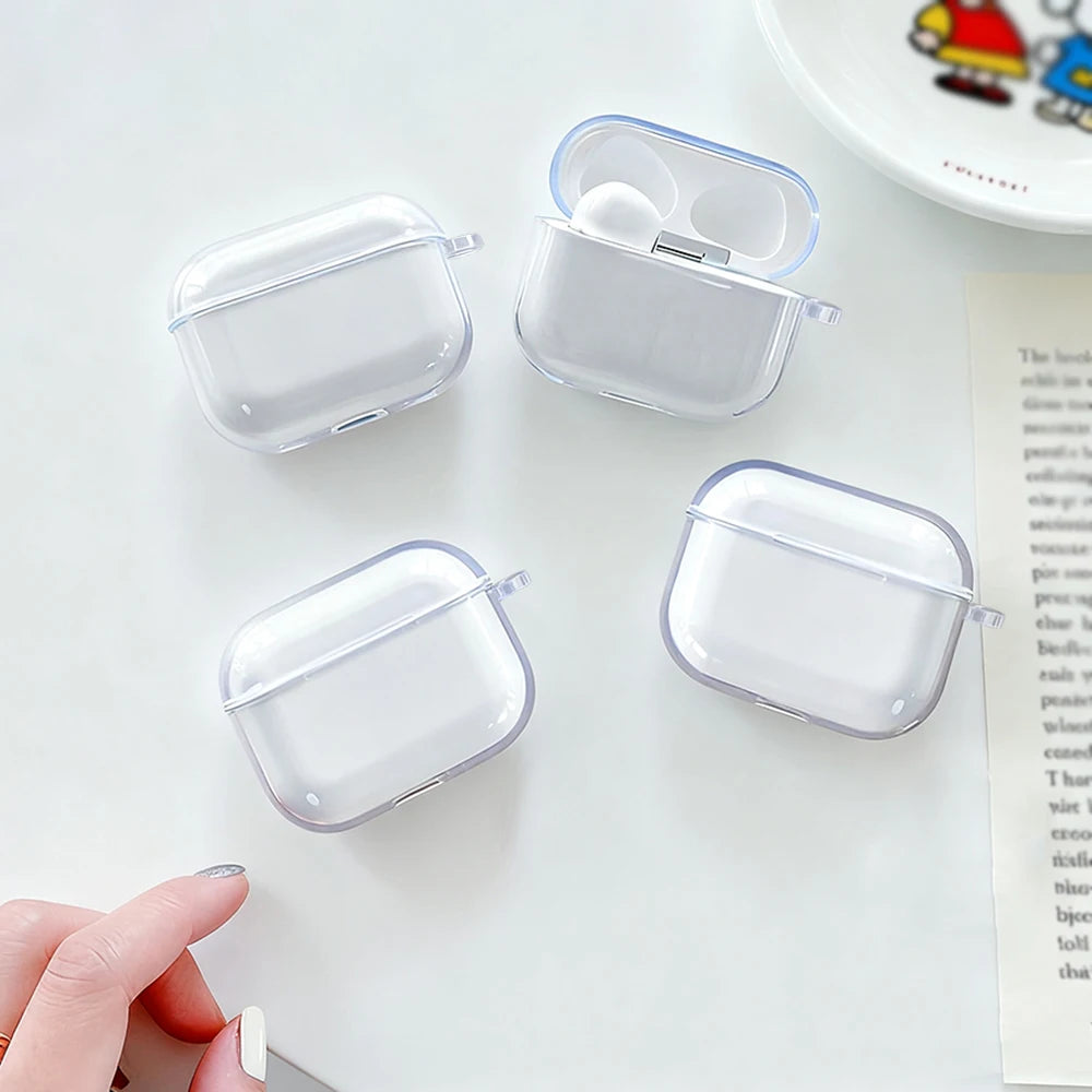 Clear Soft TPU Earphone Case For Airpods Pro 3 Pro 2 Pro Shockproof For Airpods 4 3 2 1 Bluetooth Wireless Earphone Cover Solid