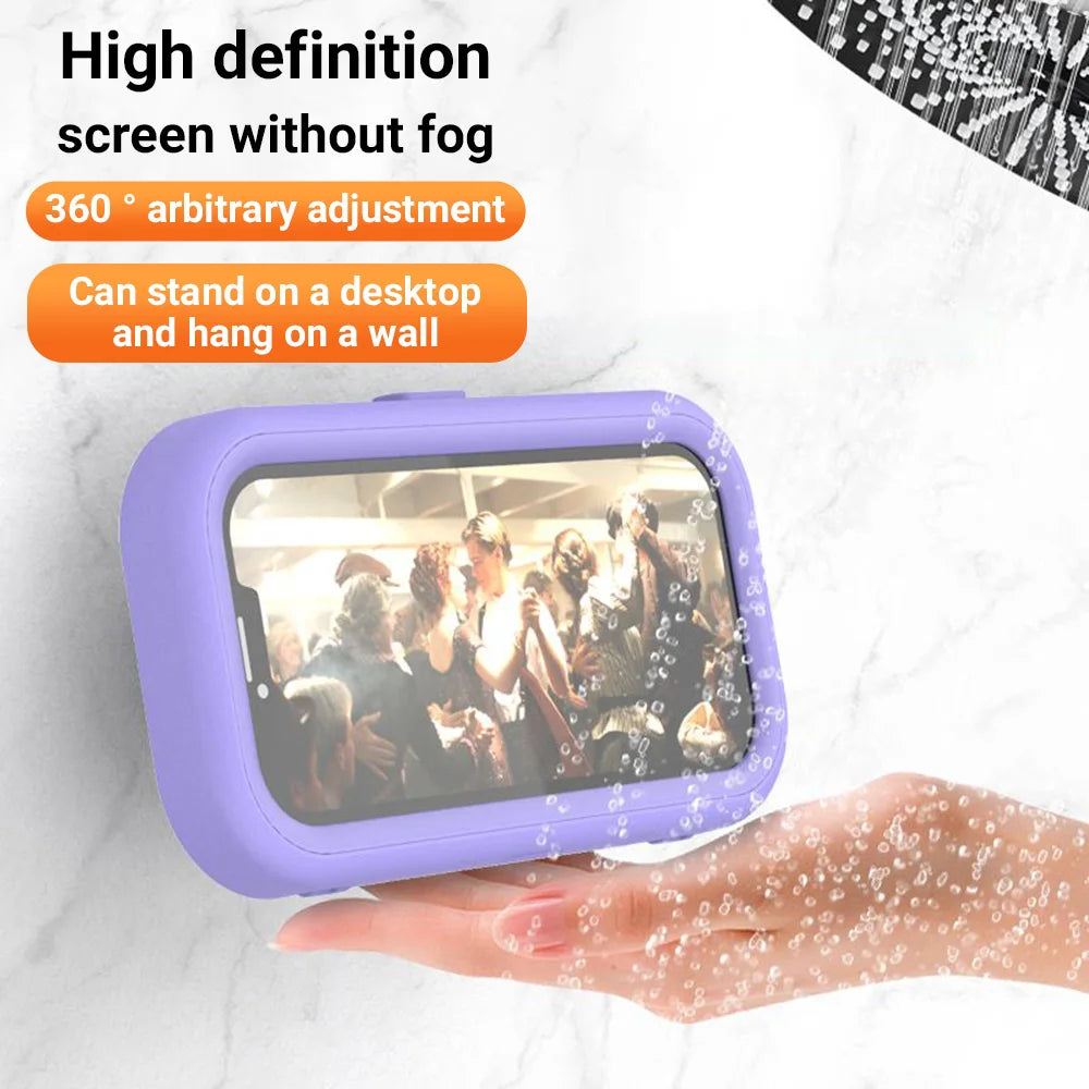 Waterproof Shower Phone Holder Rotation Angle Adjustable Telescoping Wall Mount Phone Holder for Bathroom Kitchen Bracket Stand