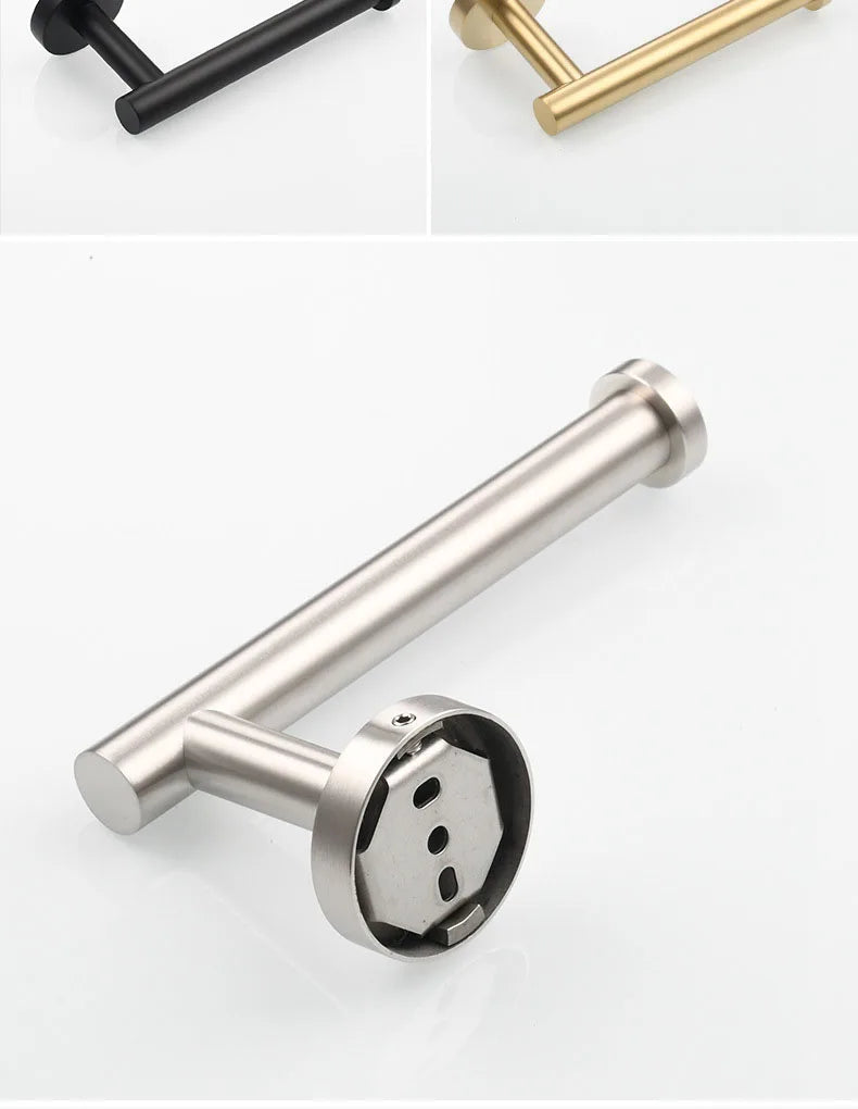 Brushed Gold 304 Stainless Steel Bathroom Paper Towel Holder Wall Mounted Toilet Roll Holder Toilet Paper Holder Tissue Box