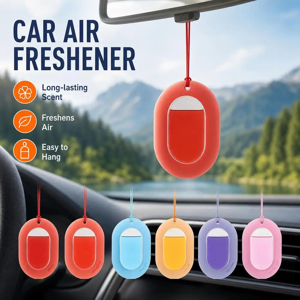Car Air Freshener Essential Oil Long Lasting Fragrance Hanging Rearview Mirror Diffuser Perfume Pendant Auto Accessories