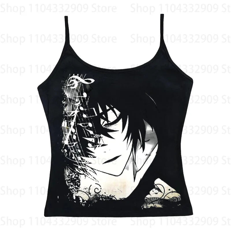 Y2k Style Fashion T-shirts Summer Gothic Slim 2000s Vintage Graphic T-shirts Punk Women Short Sleeve Sexy Streetwear T-shirts