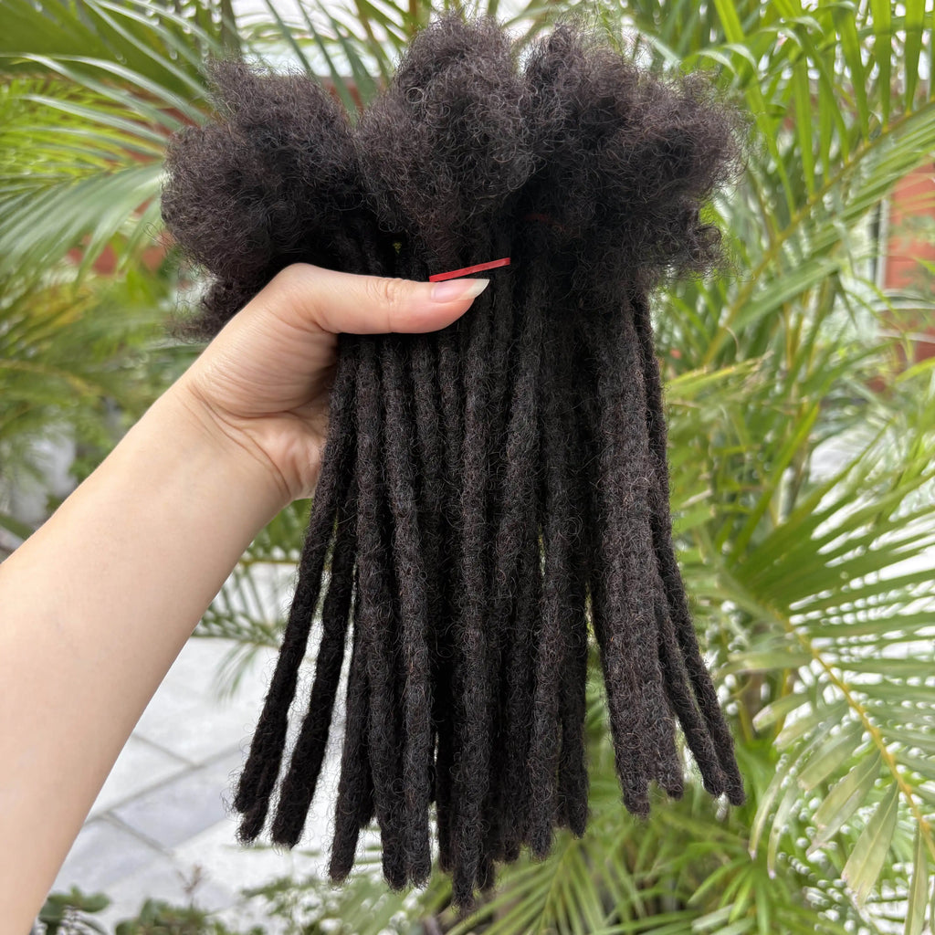 6-20inch 0.6cm Regular Loc Extension Human Hair 50 Strands Full Handmade 100% Human Hair Loc Dreadlock Extension for Men Women