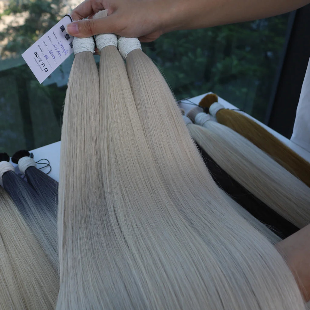 Hot Selling 100 Grams Vietnamese Natural Straight Virgin Hair Bulk Extensions 100% Raw Unprocessed Human Hair Bleached Chemical