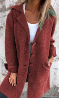 2025 New Autumn Winter Women's Clothes Trench Casual Solid Long Sleeve Outerwears Vintage Lapel Mid Length Coats Suit Jackets