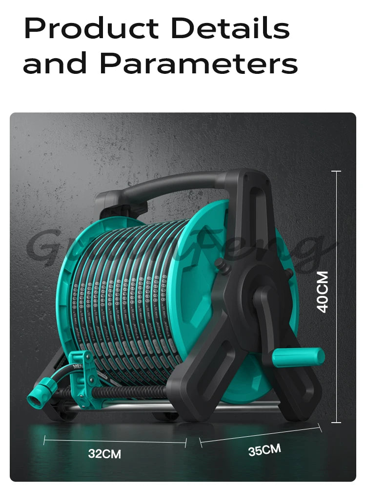 High-quality outdoor garden water pipe reel rack 30m 40m high-pressure water pipe access rack for courtyard and backyard durable