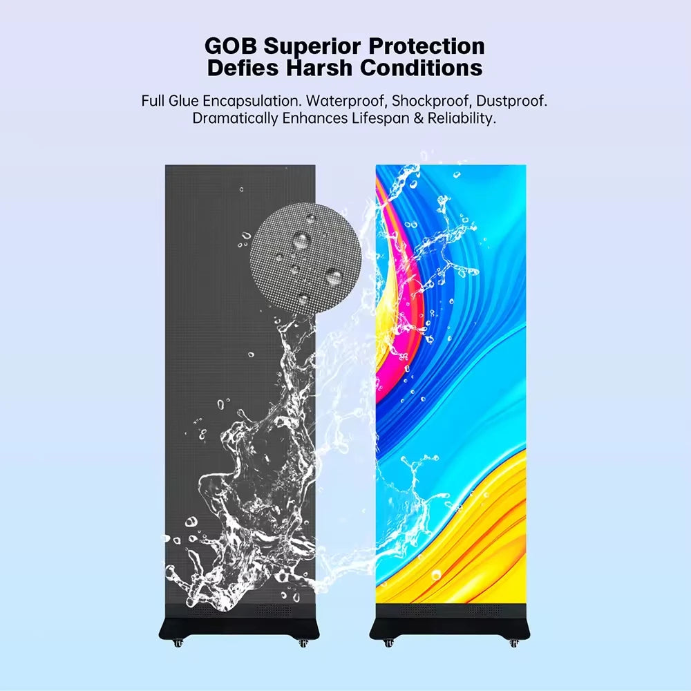 Indoor Foldable LED Poster Screen P1.8 P2 P2.5 Portable Digital Display Video Wall for Store Events Exhibition