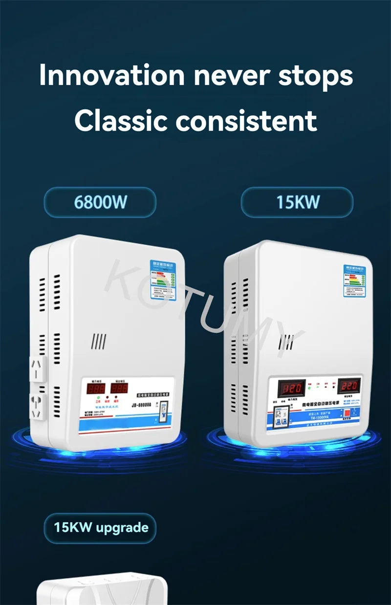 Voltage Stabilizer 220V Automatic Household High-Power 15kw Pure Copper Low-Voltage Air Conditioner Special Voltage Regulator
