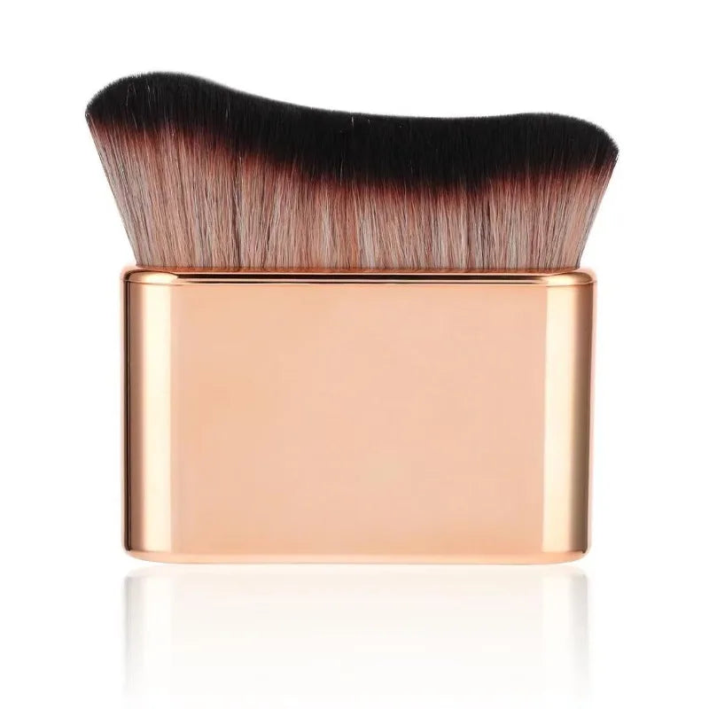 1Pc Hand-held MakeupBrush, FoundationBrush, CurvedBrush, Soft Bristles, Even Application, High-Quality Makeup Brush, Travel-F