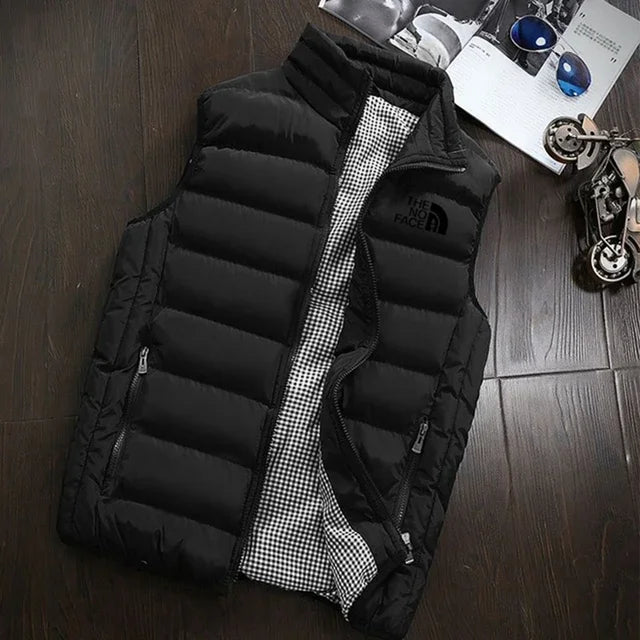 Autumn and winter zippered sleeveless jacket, warm vest coat, fashionable and versatile men's golf clothing