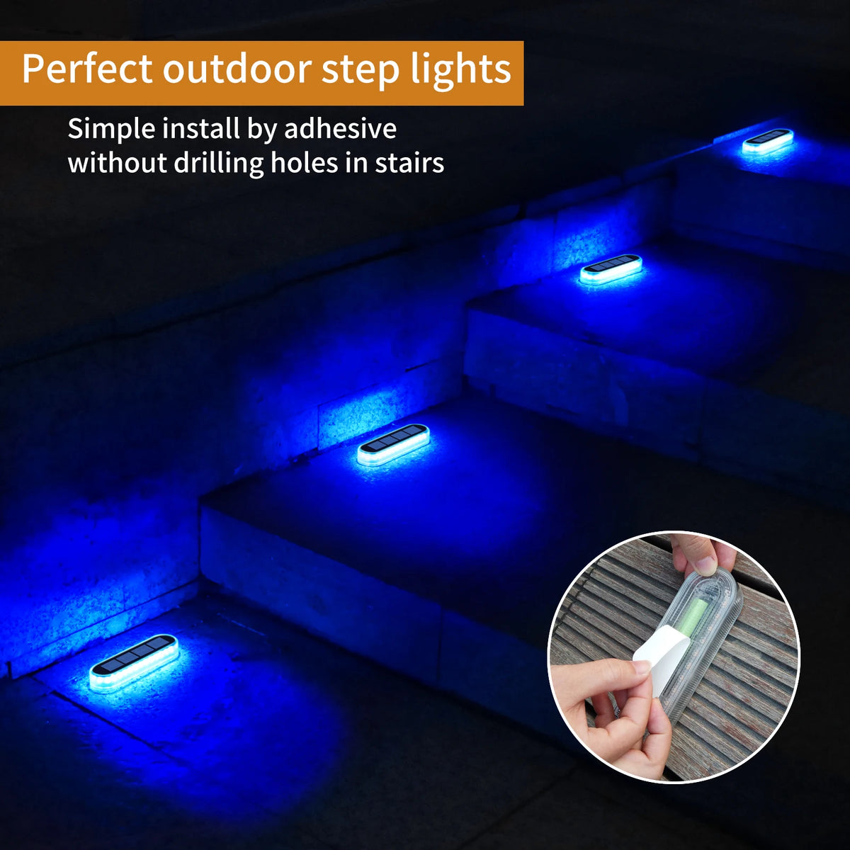LED Solar Deck Lights Stair Light Outdoor IP68 Waterproof Solar Light With Lens Anti-theft Design Decor Lighting For Garden Deck