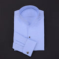 mens Long sleeve shirt  French stand collar business casual spring and autumn men's shirt