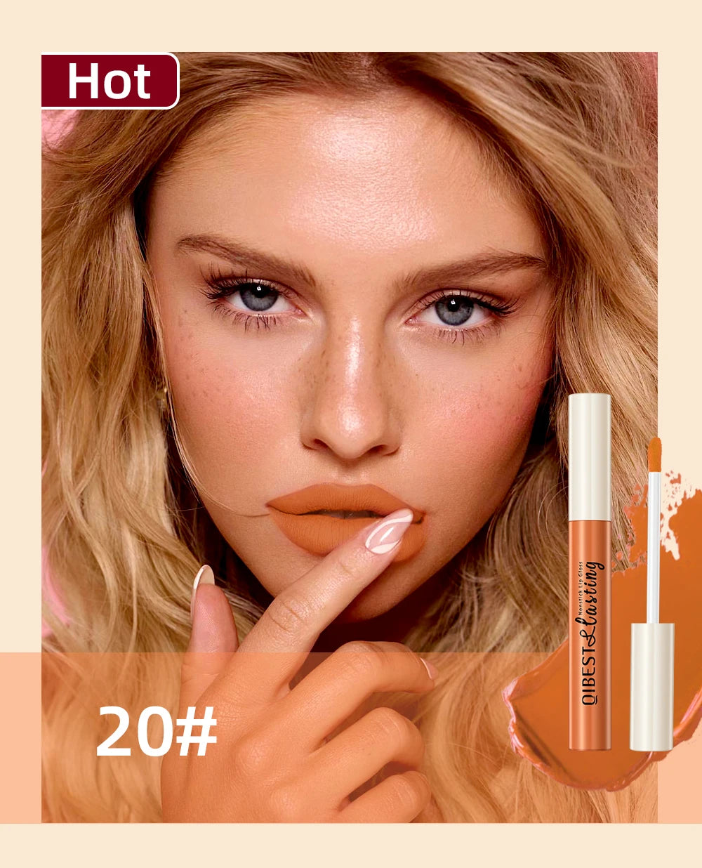 QIBEST Sexy Red Lip Gloss Long Lasting Velvet Matte Liquid Lipstick Waterproof Lip Makeup Nonstick Cup Purple Lip Tint Black
