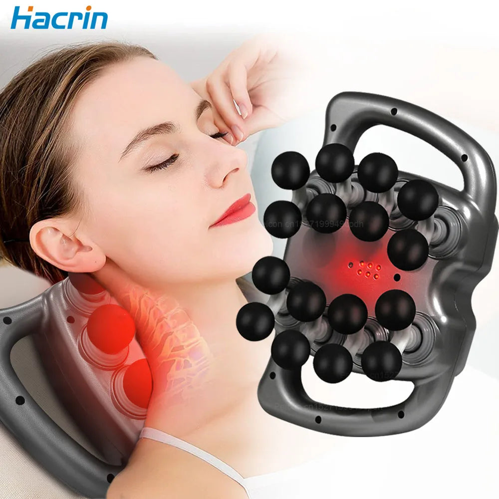 Fascia Gun Muscle Massager Gun High Frequency Waist Massage Machine Sixteen-head Body Shoulder Professional Fascia Massage Gun