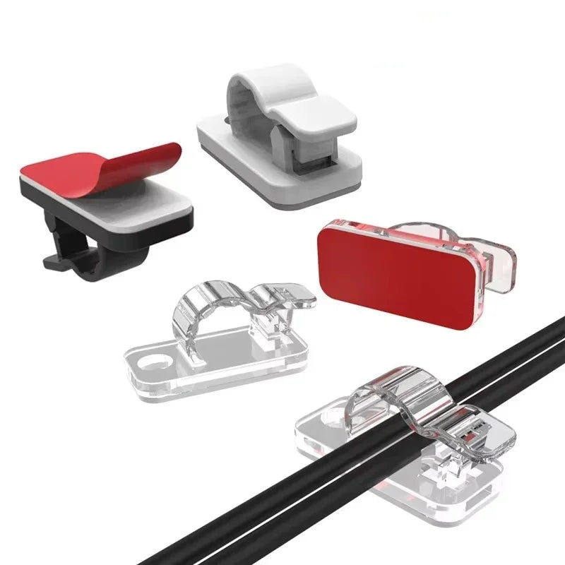 10/50PCS Cable Organizer Clips Cable Management Wire Manager Cord Holder USB Charging Data Line Bobbin Winder Wall Mounted Hook