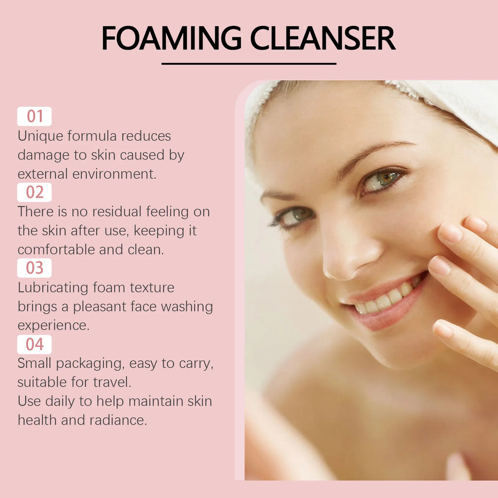 Rice Water Face Cleanser Remove Dirt Purifying Pores Fading Spots Oil Control Soft Brightening Moisturizing Foaming Facial Wash