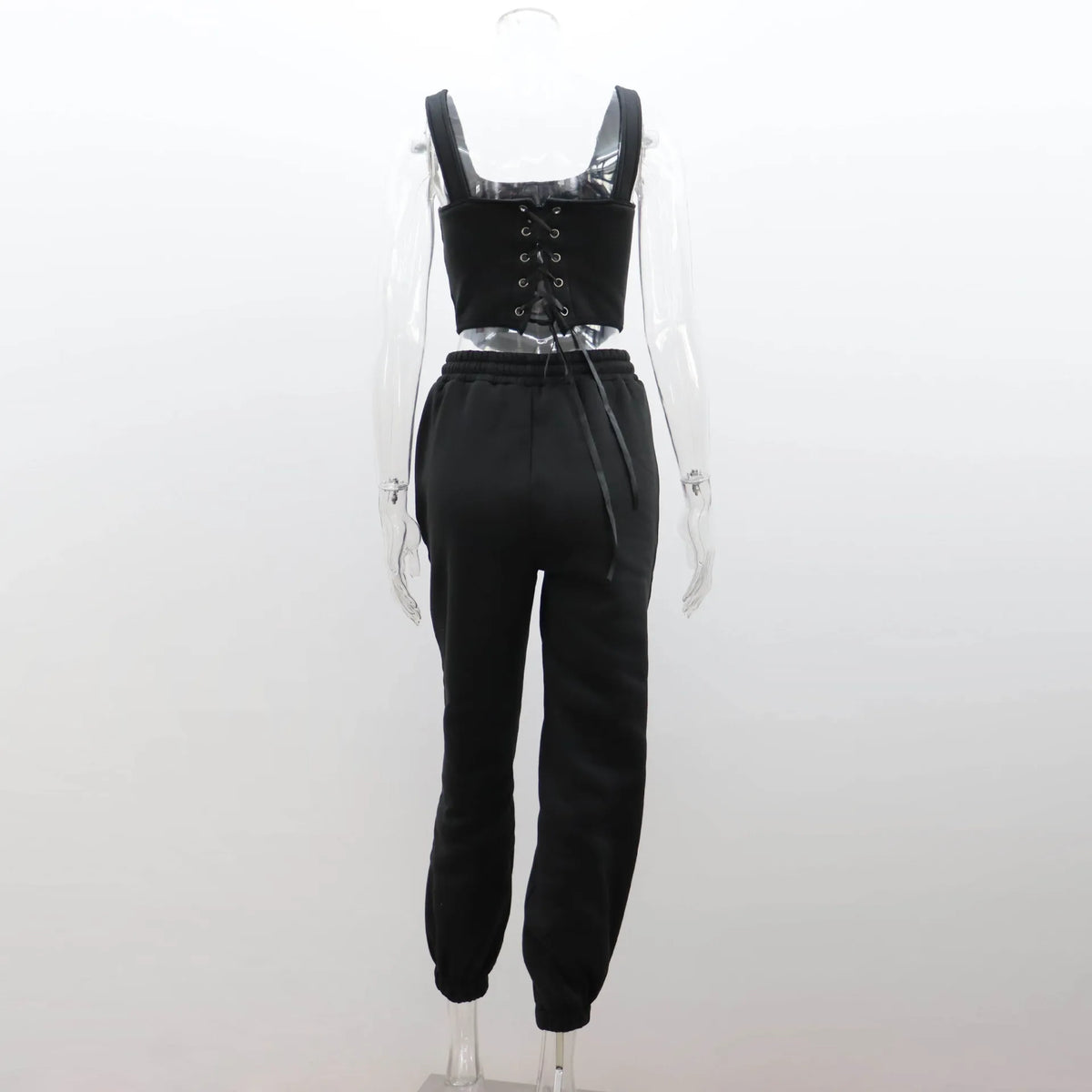 Women's Casual Sweatpants Set Belted Hooded Short Hoodie Corset Three-Piece Autumn Winter Comfortable Polyester Plus Size