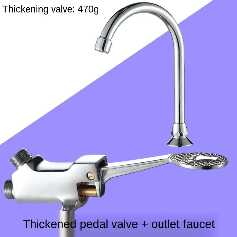 Foot-operated Faucet Brass Hospital Laboratory Food Factory Basin Foot Valve Single Cold Foot Faucet  Kichen  Water Faucet