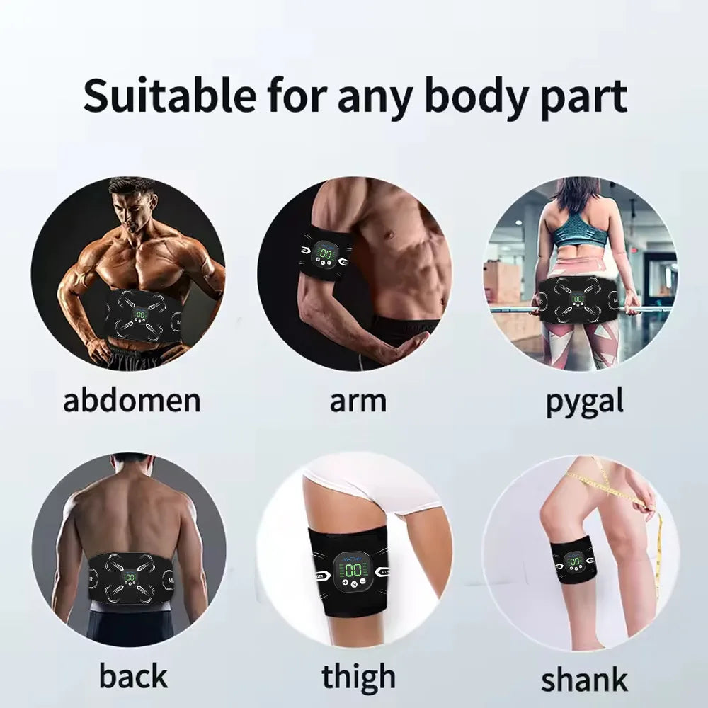 Portable EMS Muscle Stimulator Set – Electric Abdominal Belt & Arm Toner for Home Fitness Fat Burning